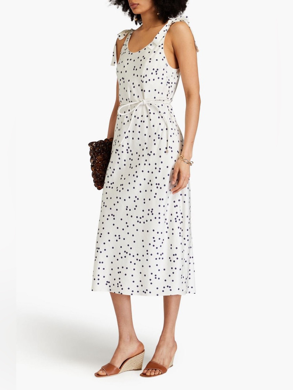 Zimmermann Belted Polka-Dot Voile Midi Dress